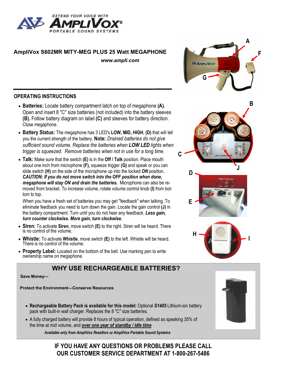 AmpliVox S602MR User Manual | 2 pages