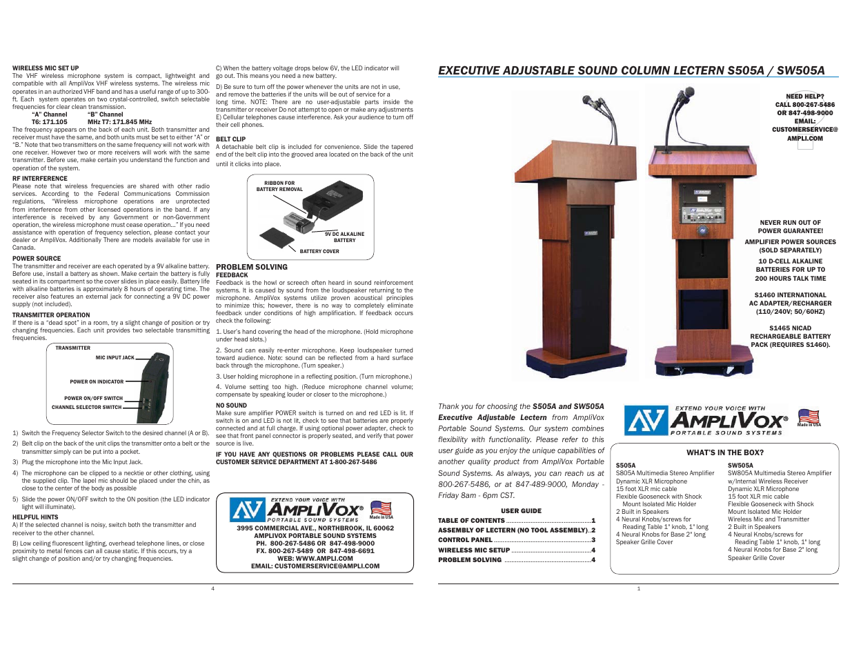 AmpliVox SW505A User Manual | 2 pages