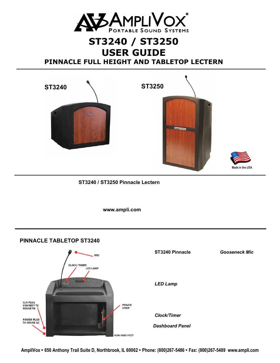 AmpliVox ST3254 User Manual | 2 pages