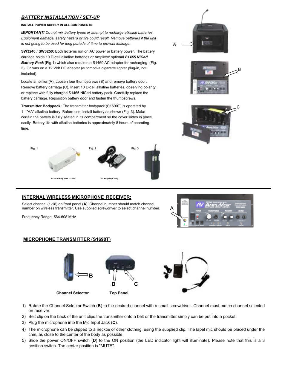 Ab d c | AmpliVox SW3254 User Manual | Page 2 / 4