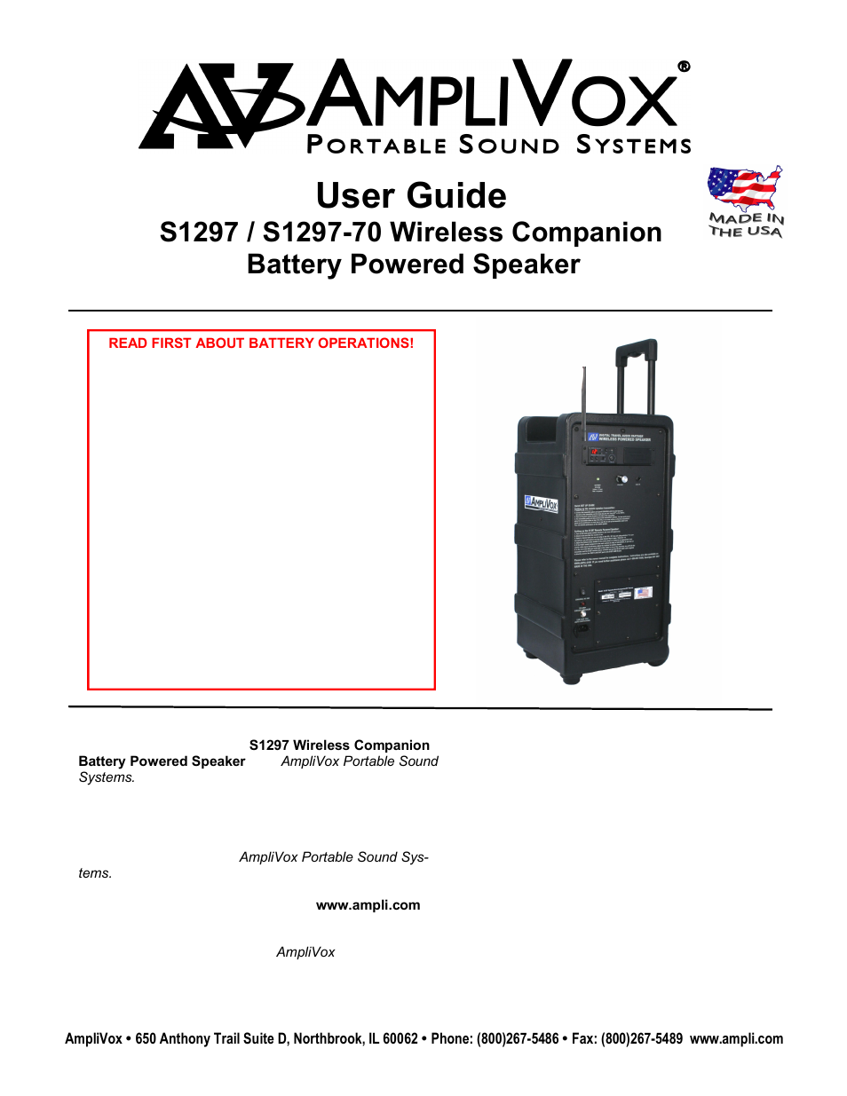 AmpliVox S1297 User Manual | 8 pages