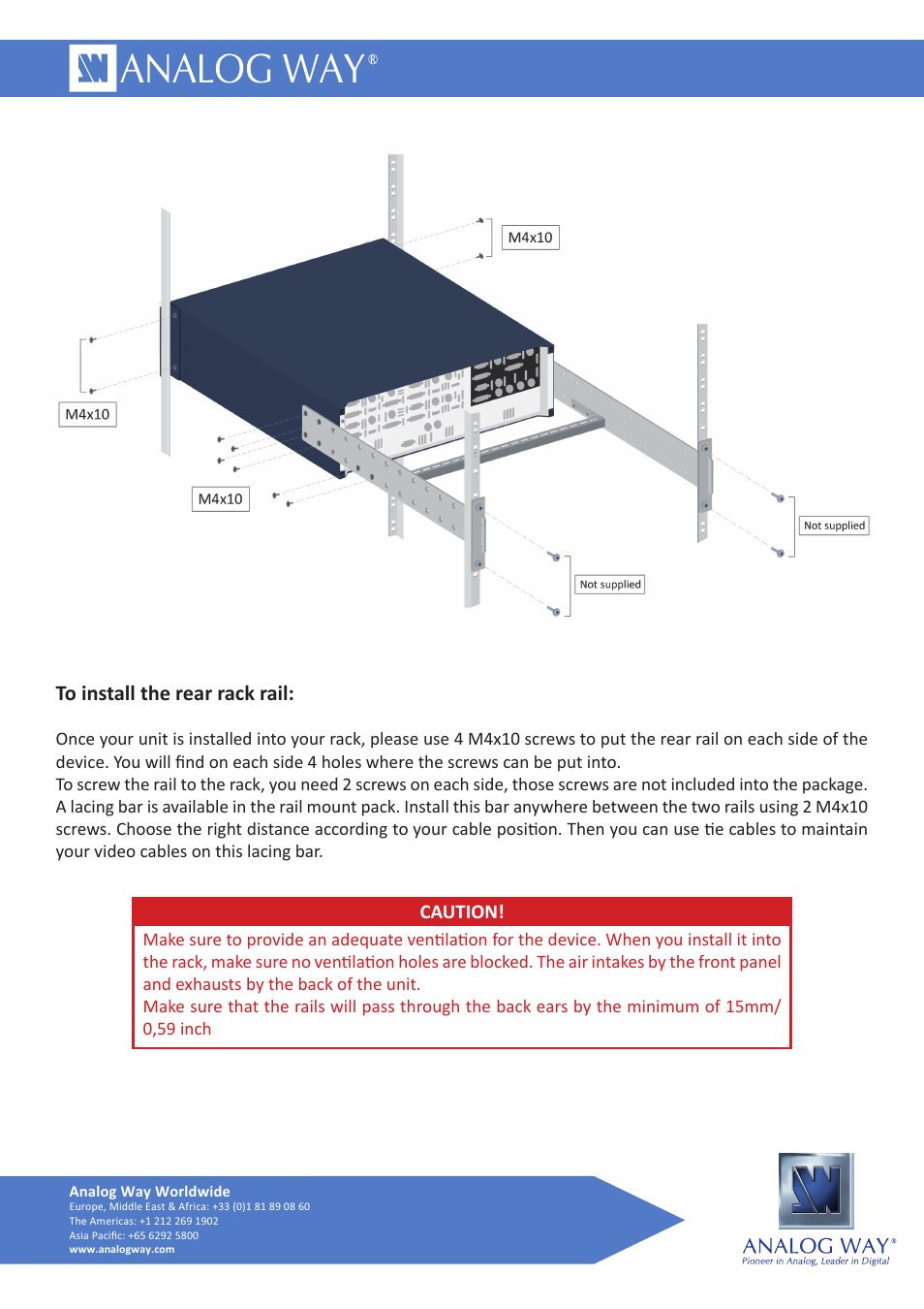 Analog Way NeXtage 16 User Manual | Page 2 / 2