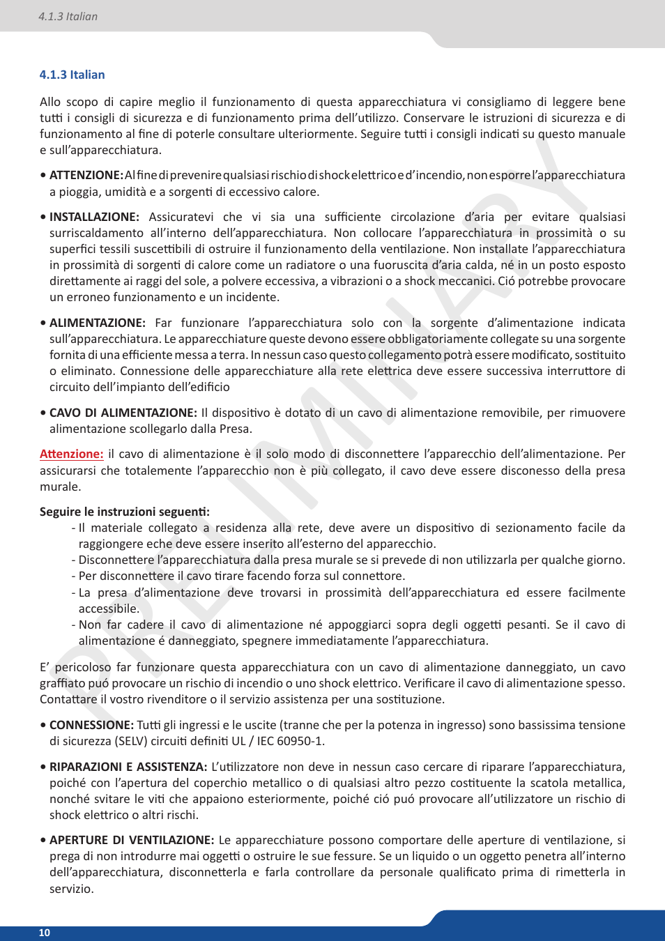 3 italian, Preliminar y | Analog Way Ascender 48 User Manual | Page 10 / 81