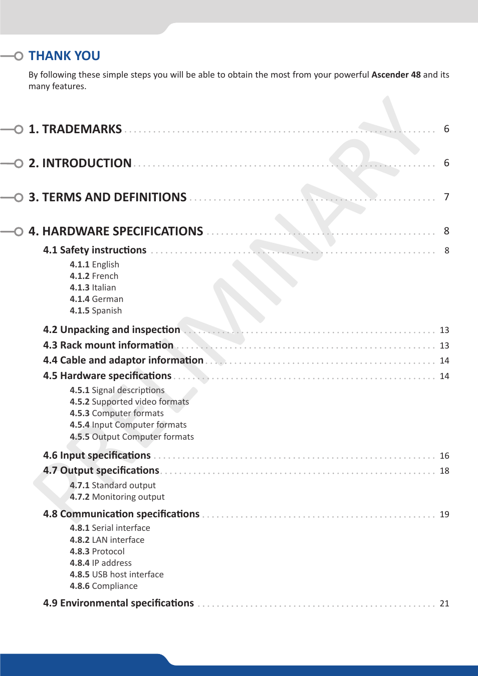 Preliminar y preliminar y | Analog Way Ascender 48 User Manual | Page 3 / 81