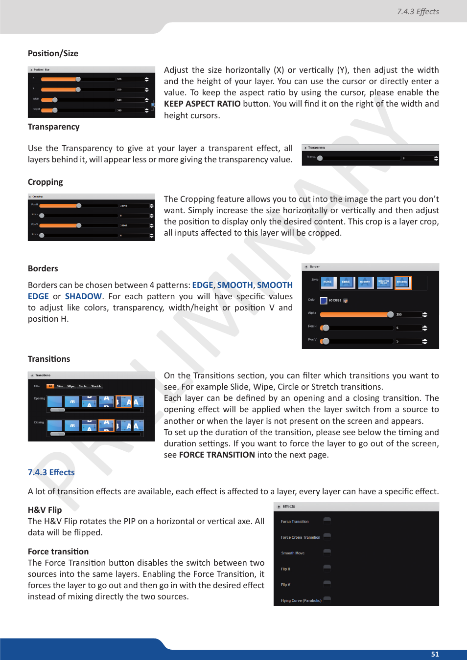 4 effects, Preliminar y preliminar y | Analog Way Ascender 48 User Manual | Page 51 / 81