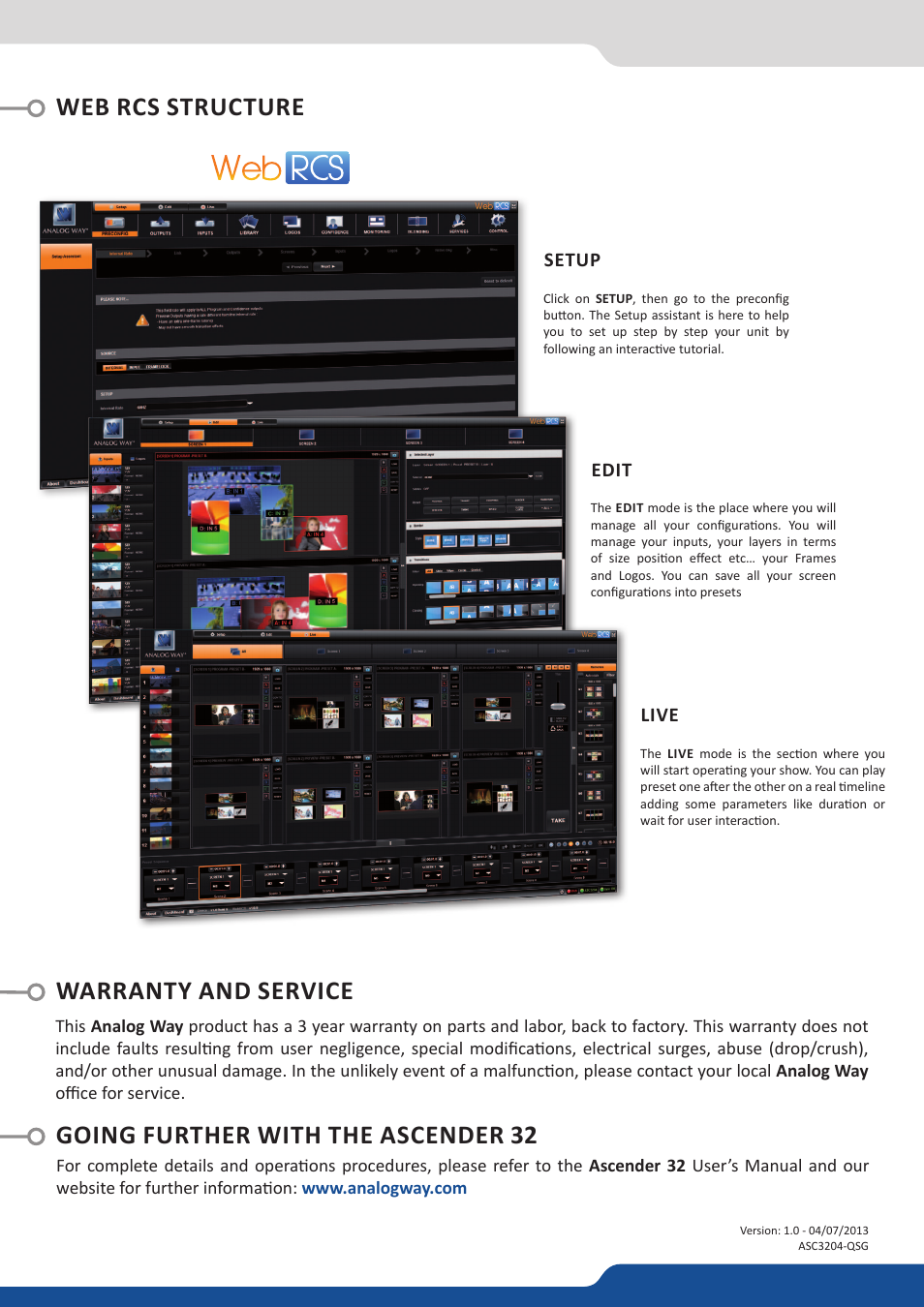 Analog Way Ascender 32 User Manual | Page 4 / 4