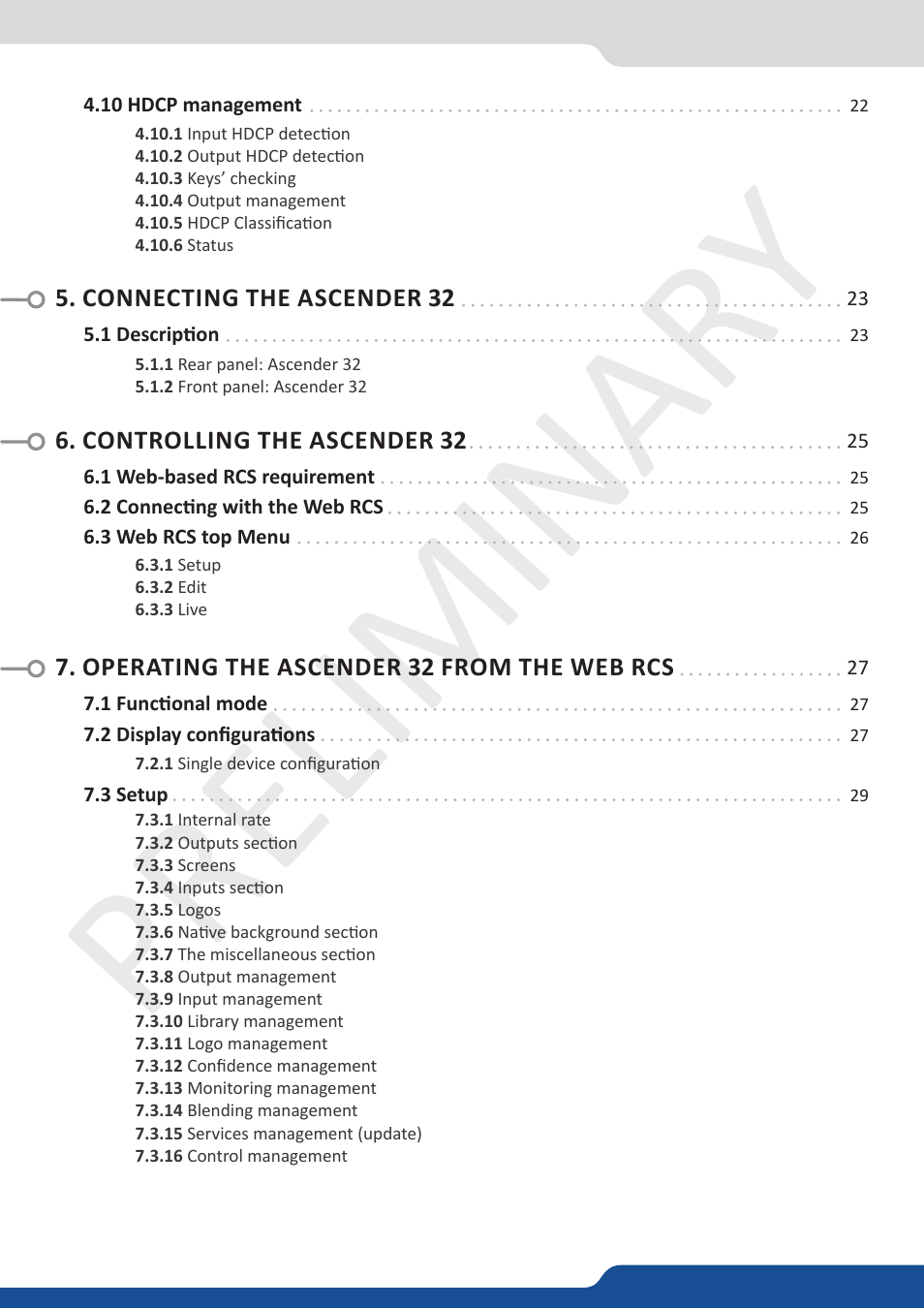 Preliminar y | Analog Way Ascender 32 User Manual | Page 4 / 81
