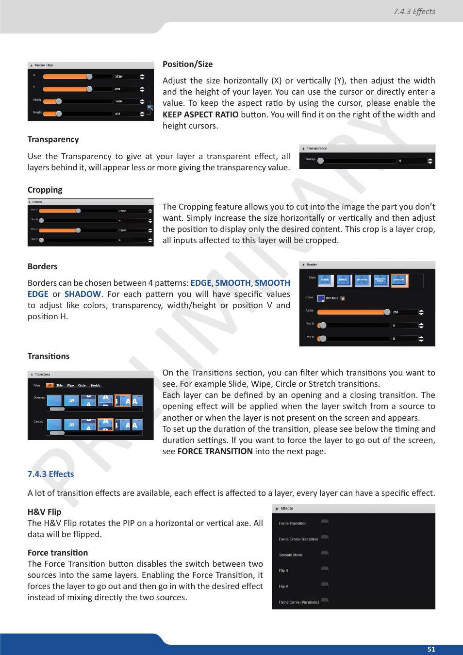 3 effects, Preliminar y preliminar y | Analog Way Ascender 32 User Manual | Page 51 / 81