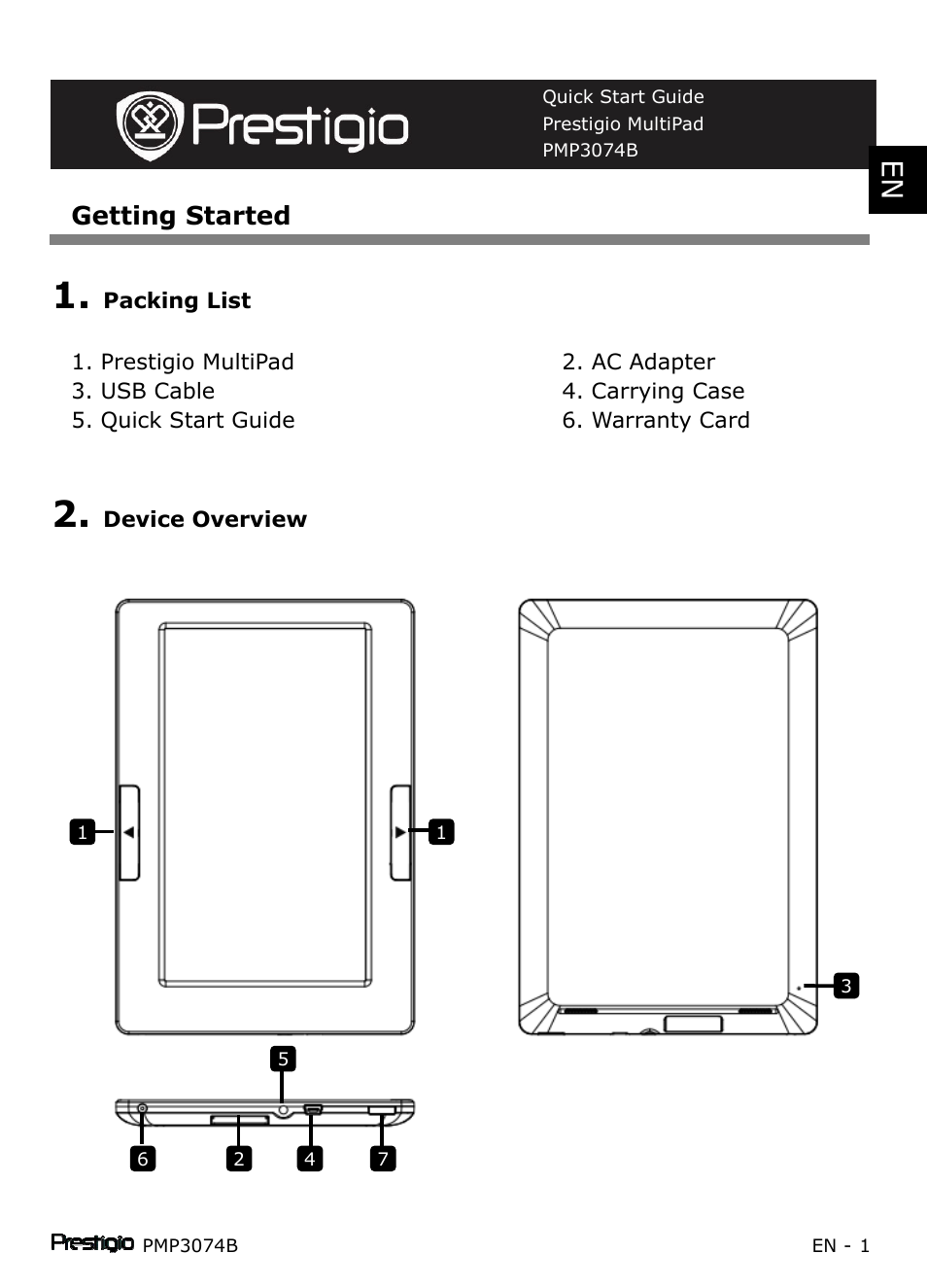 PRESTIGIO Multipad PMP3074B User Manual | 145 pages