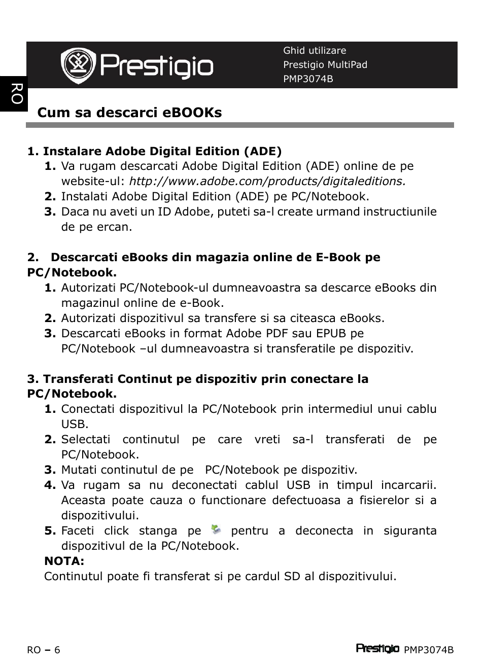 PRESTIGIO Multipad PMP3074B User Manual | Page 108 / 145