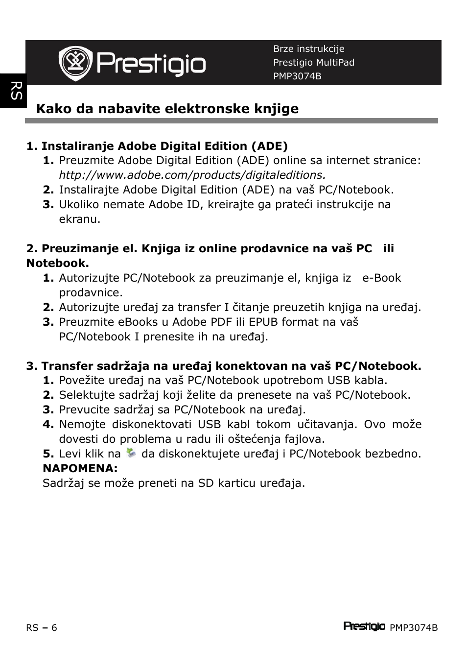 PRESTIGIO Multipad PMP3074B User Manual | Page 114 / 145