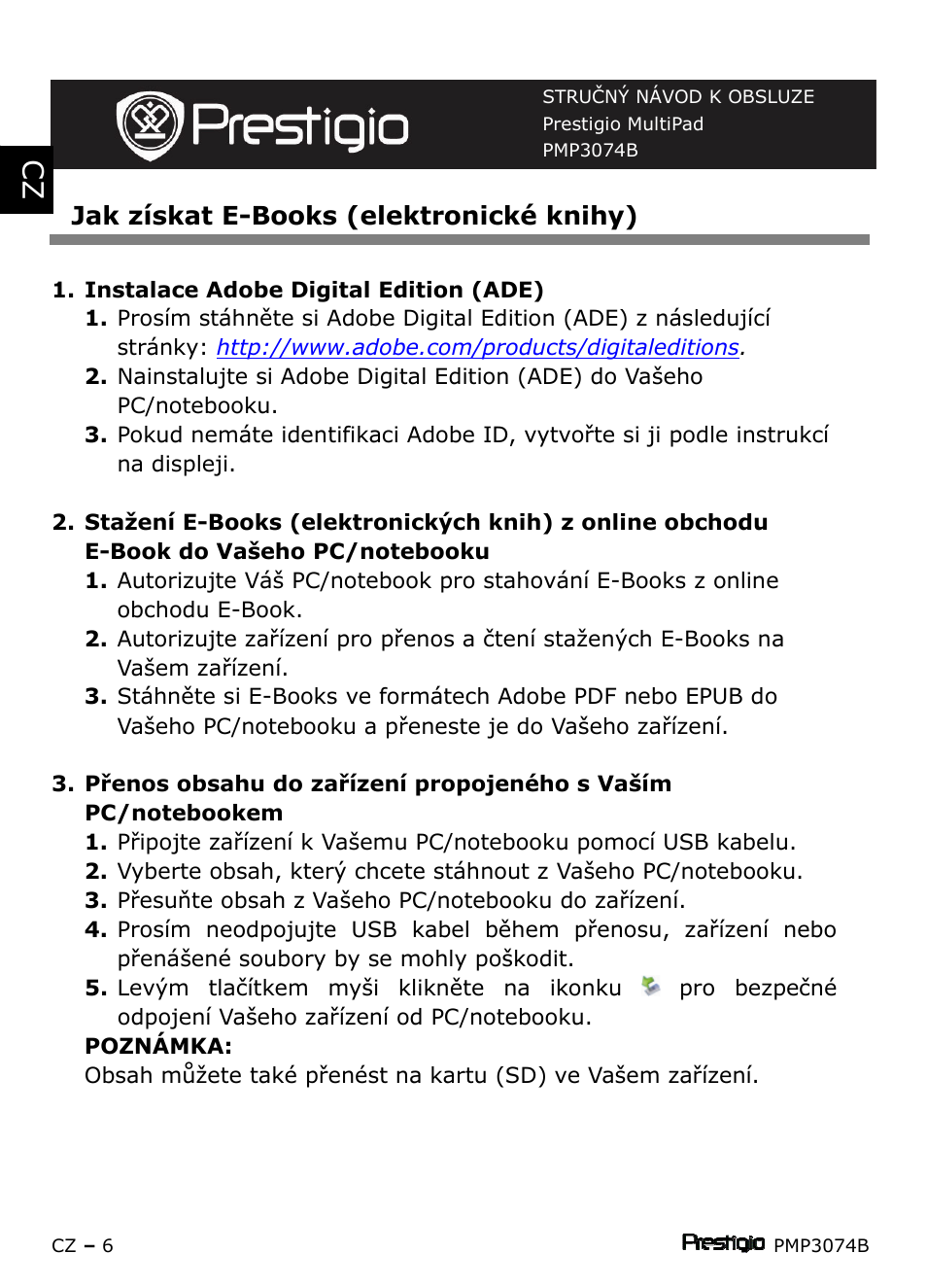 PRESTIGIO Multipad PMP3074B User Manual | Page 24 / 145