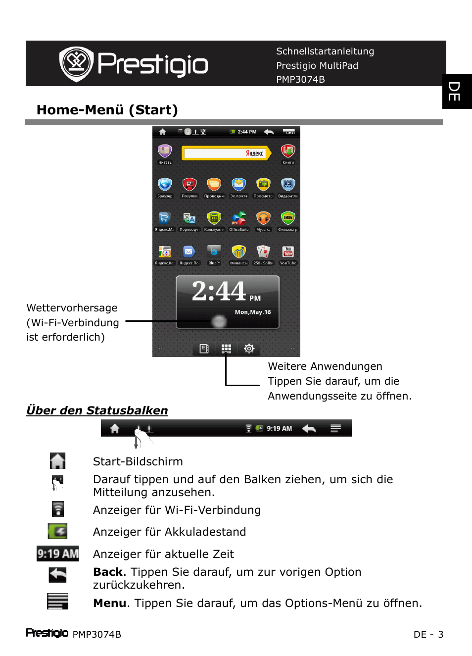 PRESTIGIO Multipad PMP3074B User Manual | Page 27 / 145