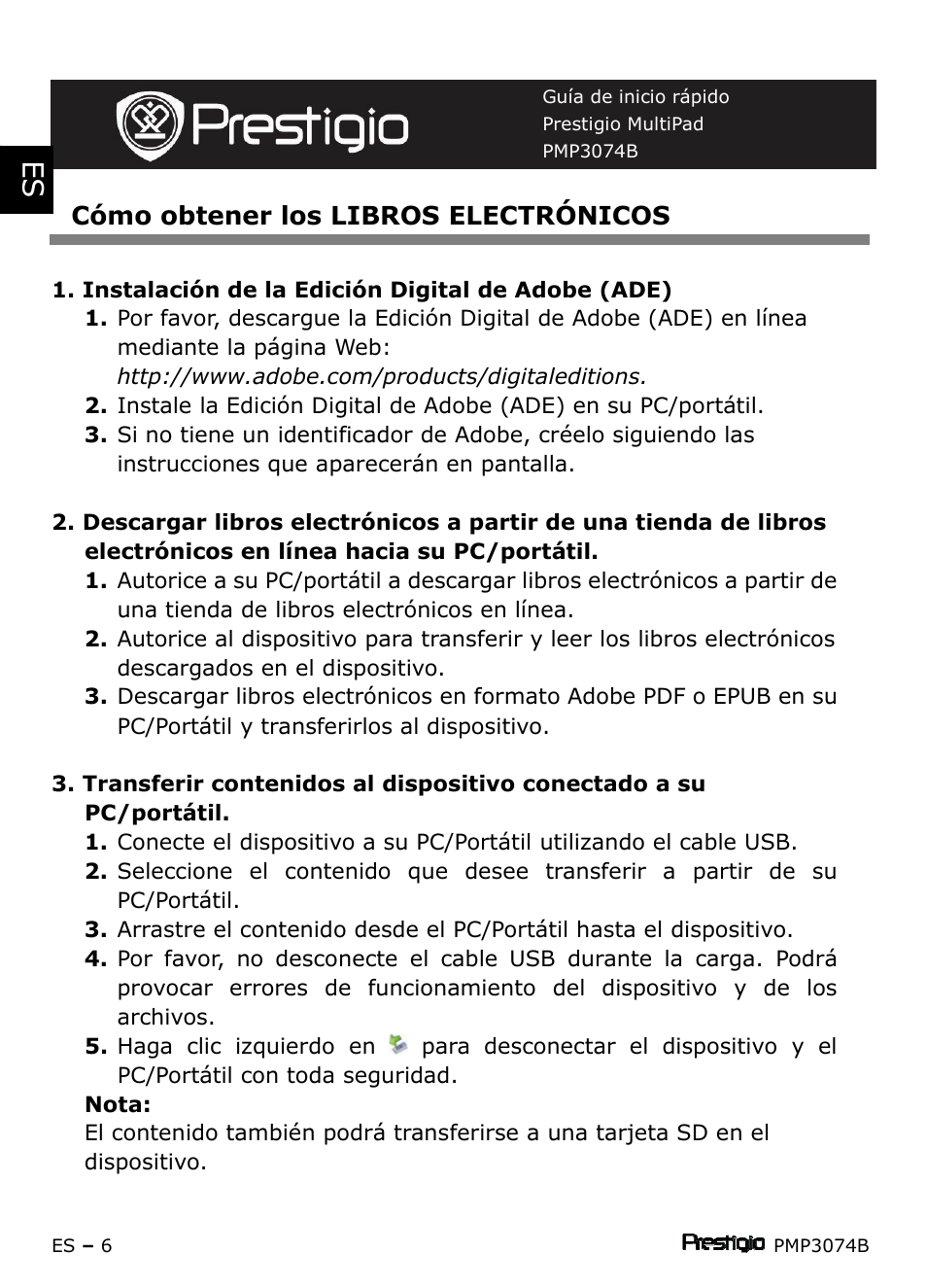 PRESTIGIO Multipad PMP3074B User Manual | Page 42 / 145