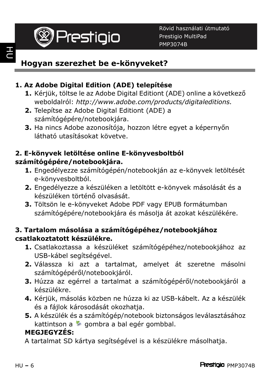 PRESTIGIO Multipad PMP3074B User Manual | Page 66 / 145