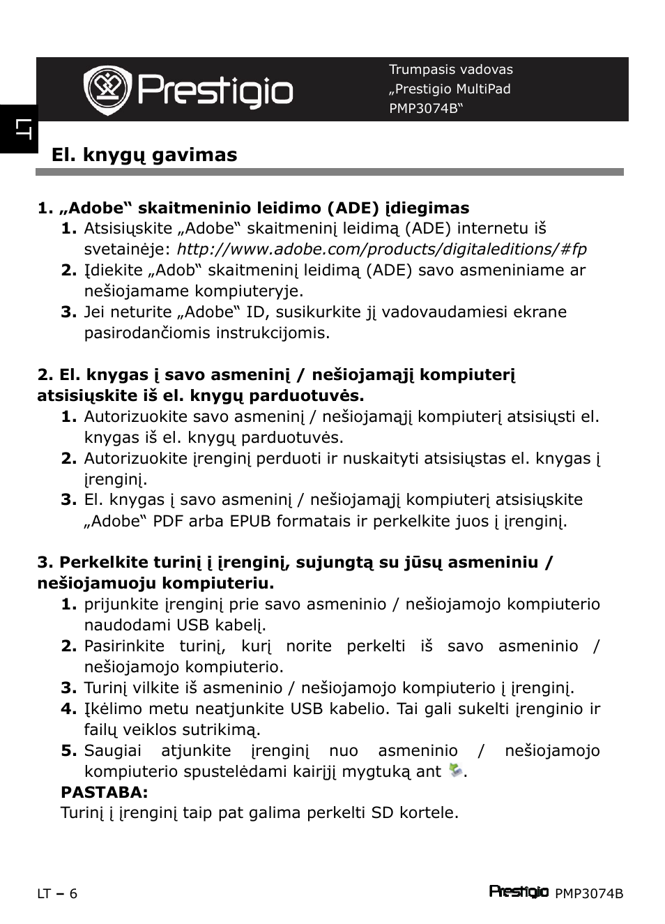 PRESTIGIO Multipad PMP3074B User Manual | Page 78 / 145