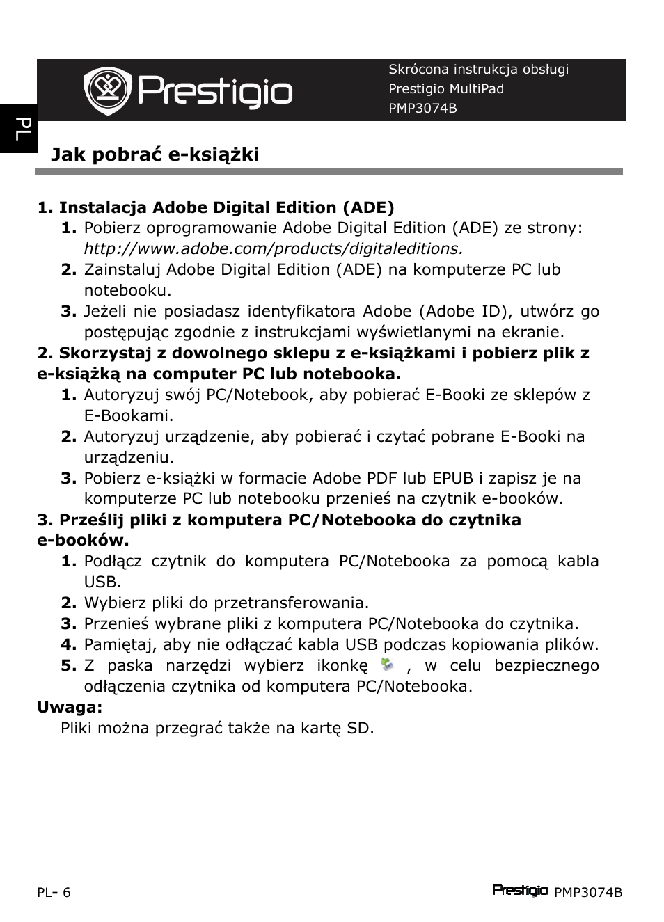 PRESTIGIO Multipad PMP3074B User Manual | Page 96 / 145