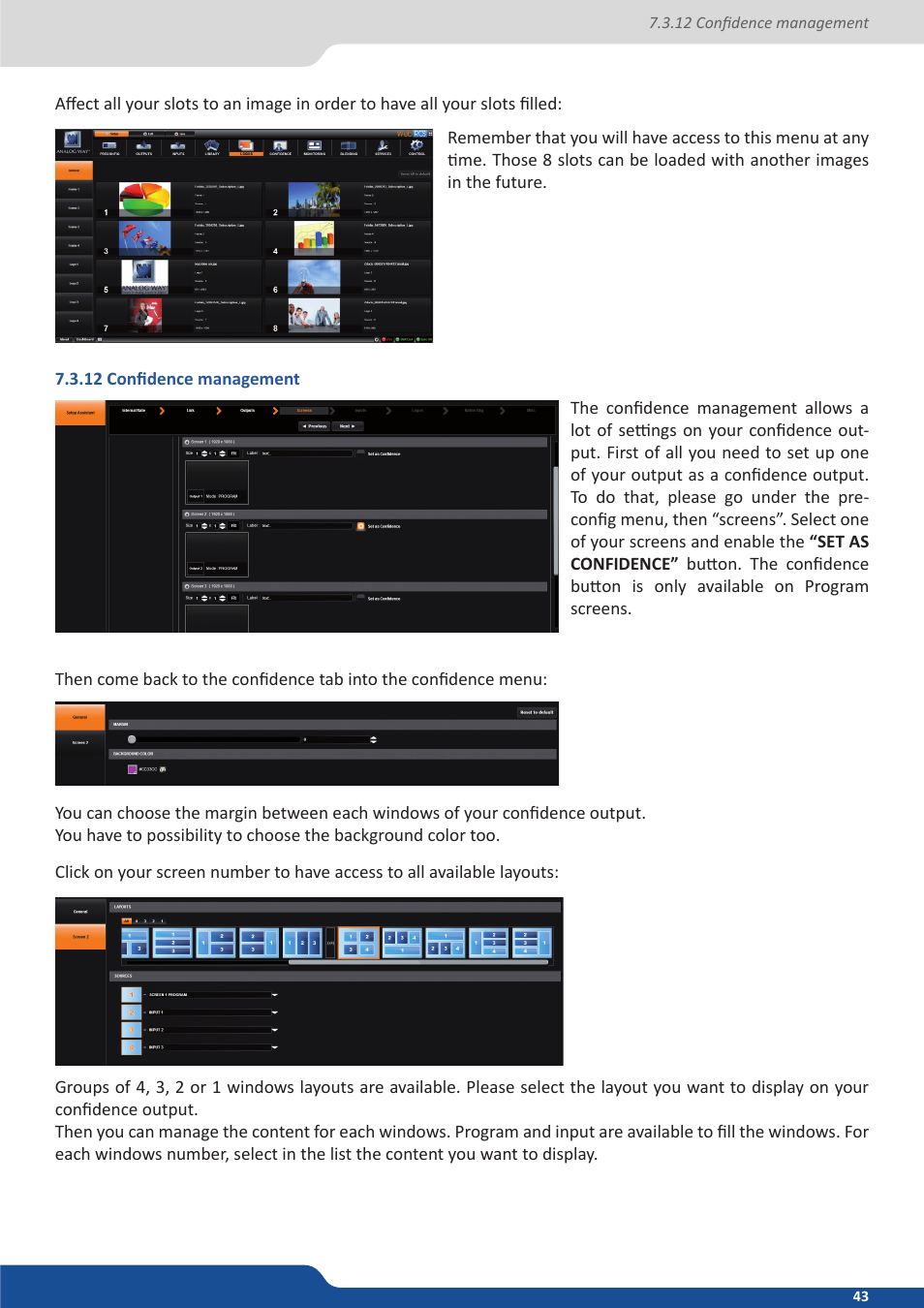 12 confidence management | Analog Way SmartMatriX Ultra User Manual | Page 43 / 82