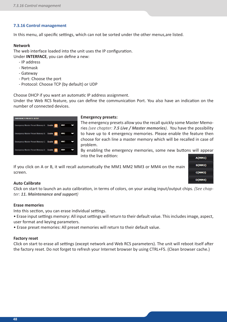 16 control management | Analog Way SmartMatriX Ultra User Manual | Page 48 / 82