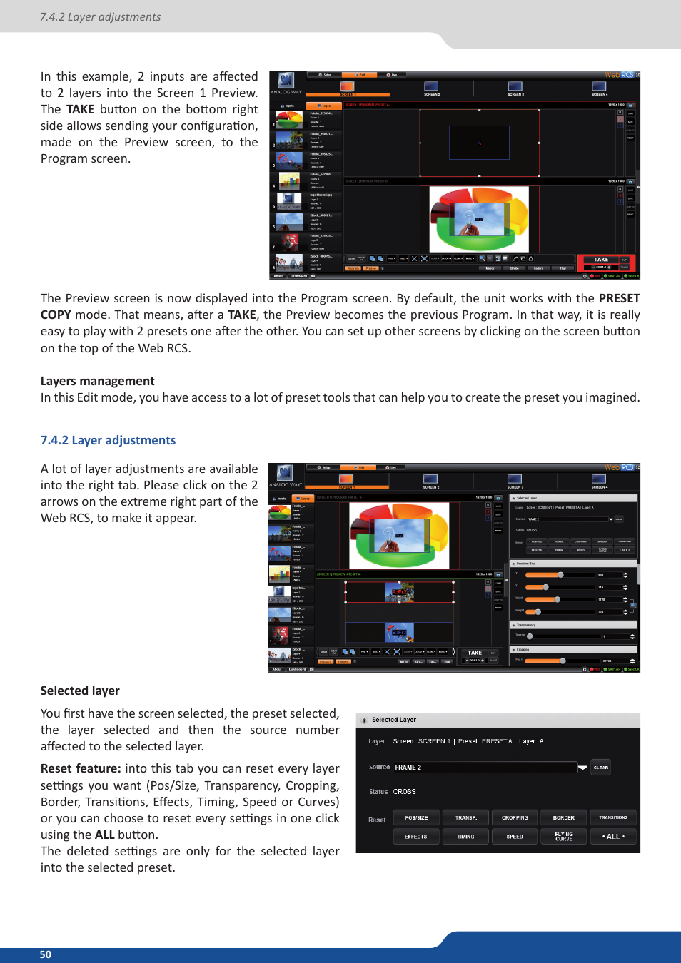 2 layer adjustments | Analog Way SmartMatriX Ultra User Manual | Page 50 / 82