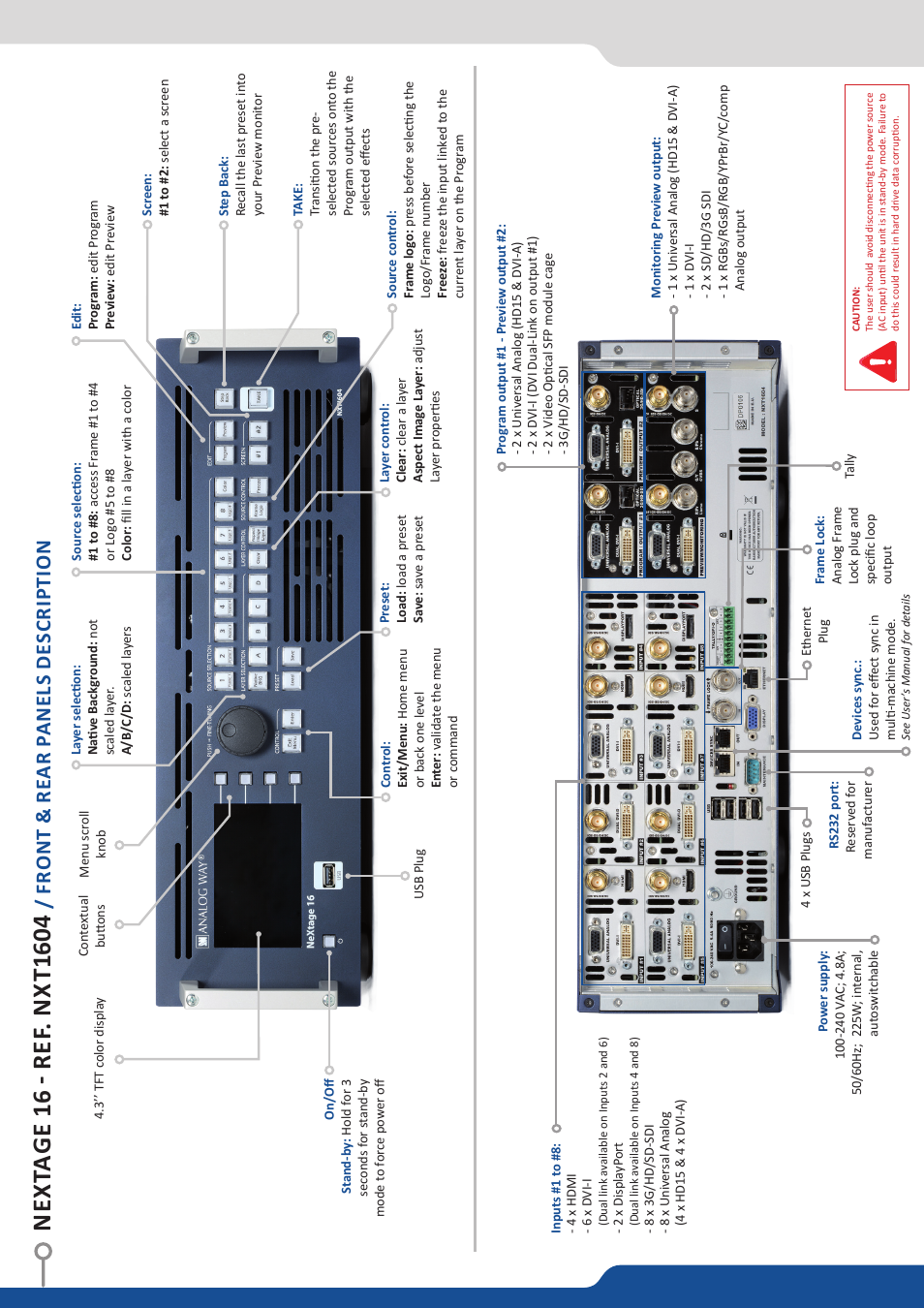Analog Way NeXtage 16 User Manual | Page 2 / 4