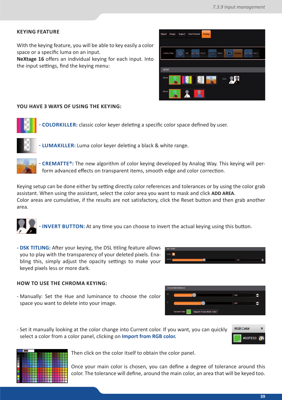 Analog Way NeXtage 16 User Manual | Page 39 / 81