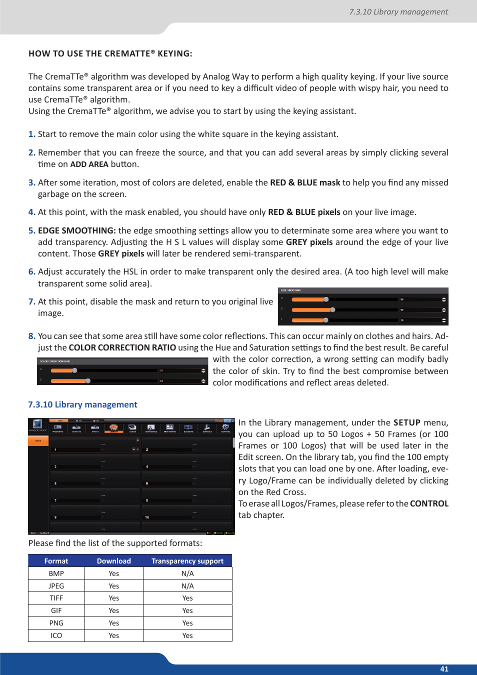 10 library management | Analog Way NeXtage 16 User Manual | Page 41 / 81