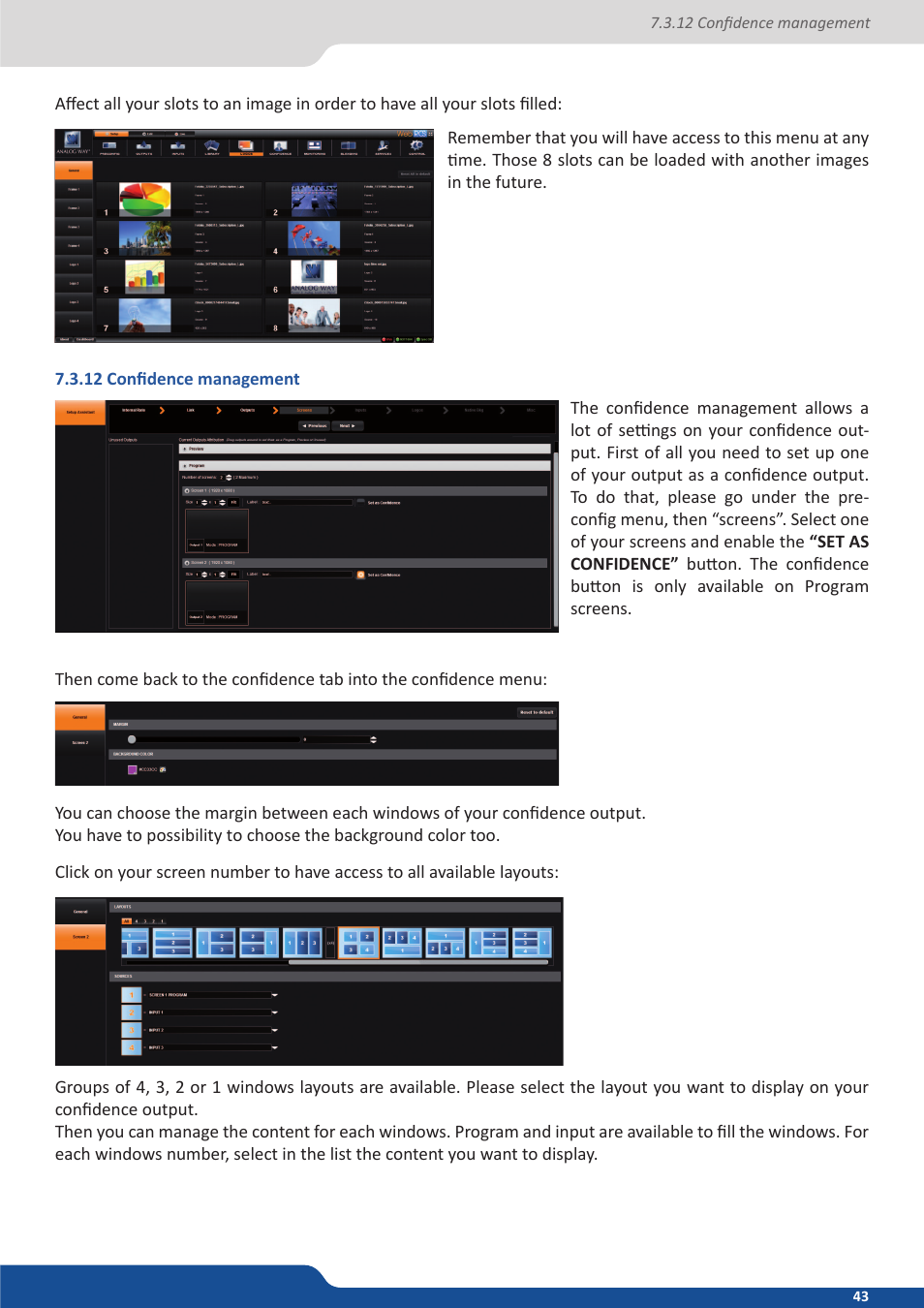 12 confidence management | Analog Way NeXtage 16 User Manual | Page 43 / 81