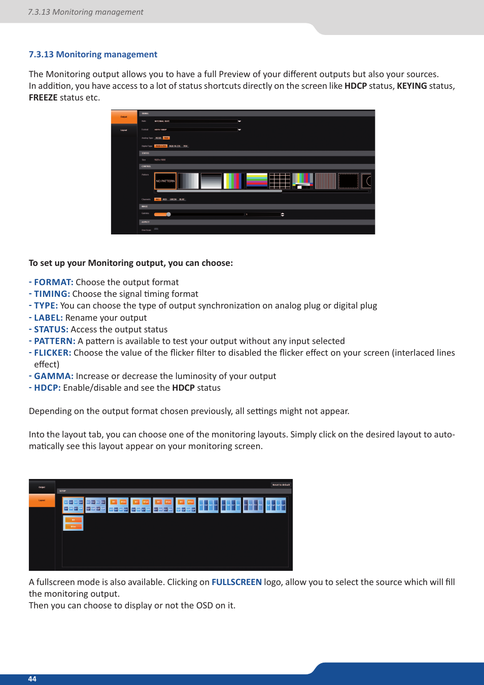 13 monitoring management | Analog Way NeXtage 16 User Manual | Page 44 / 81