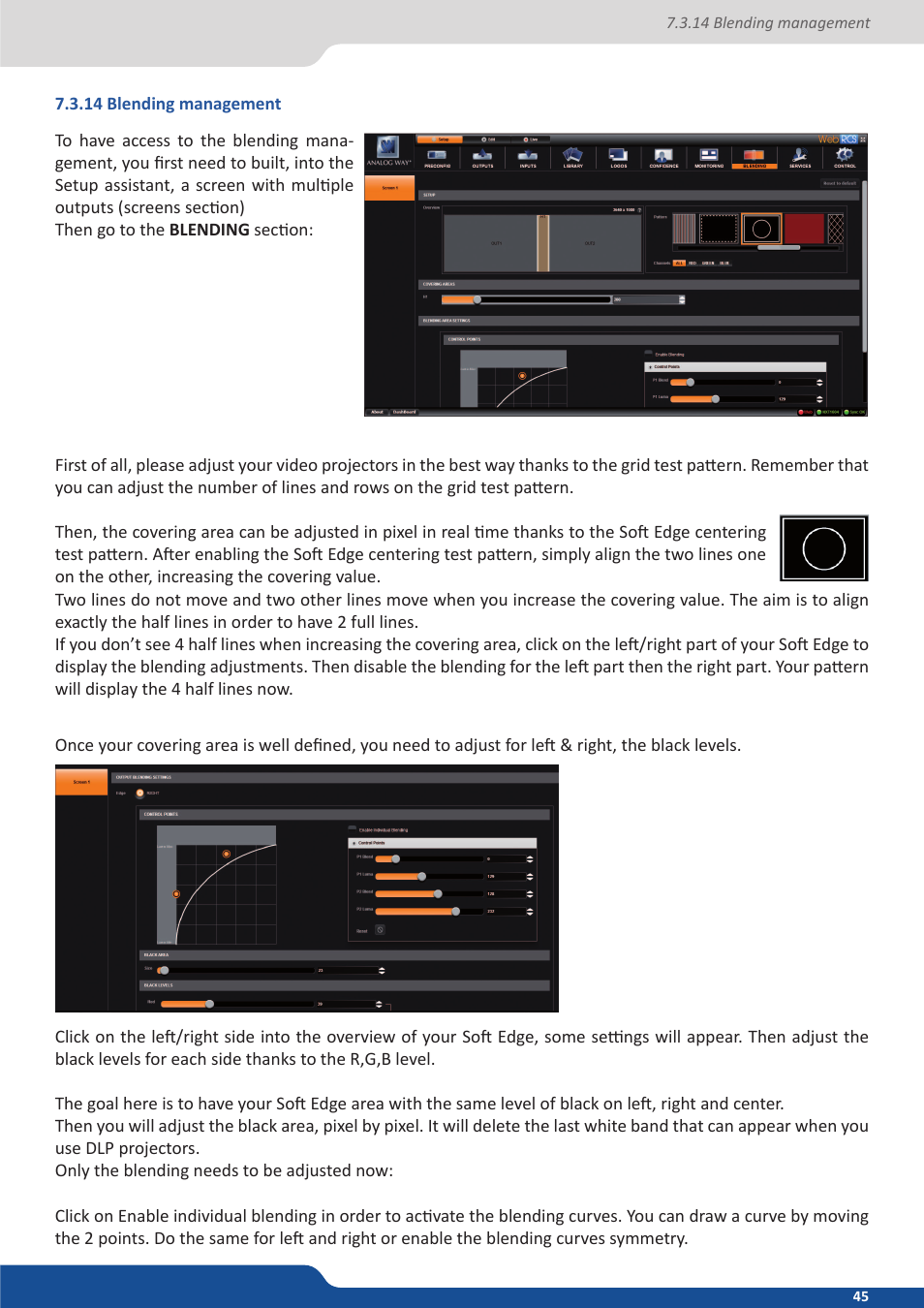 14 blending management | Analog Way NeXtage 16 User Manual | Page 45 / 81