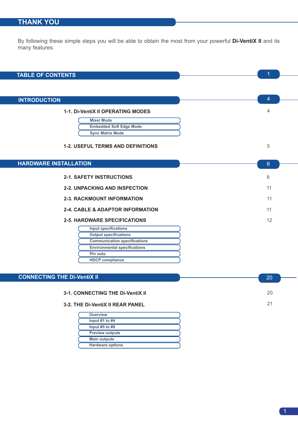 Analog Way Di-VentiX II User Manual | Page 3 / 88