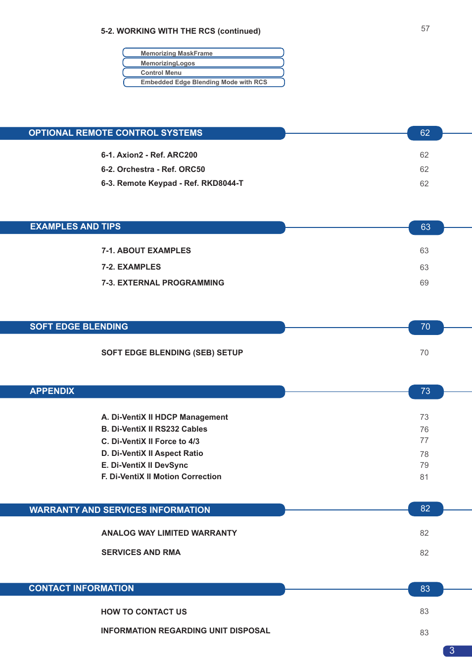 Analog Way Di-VentiX II User Manual | Page 5 / 88