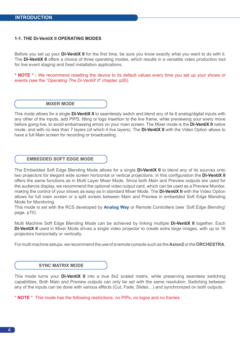 Analog Way Di-VentiX II User Manual | Page 6 / 88