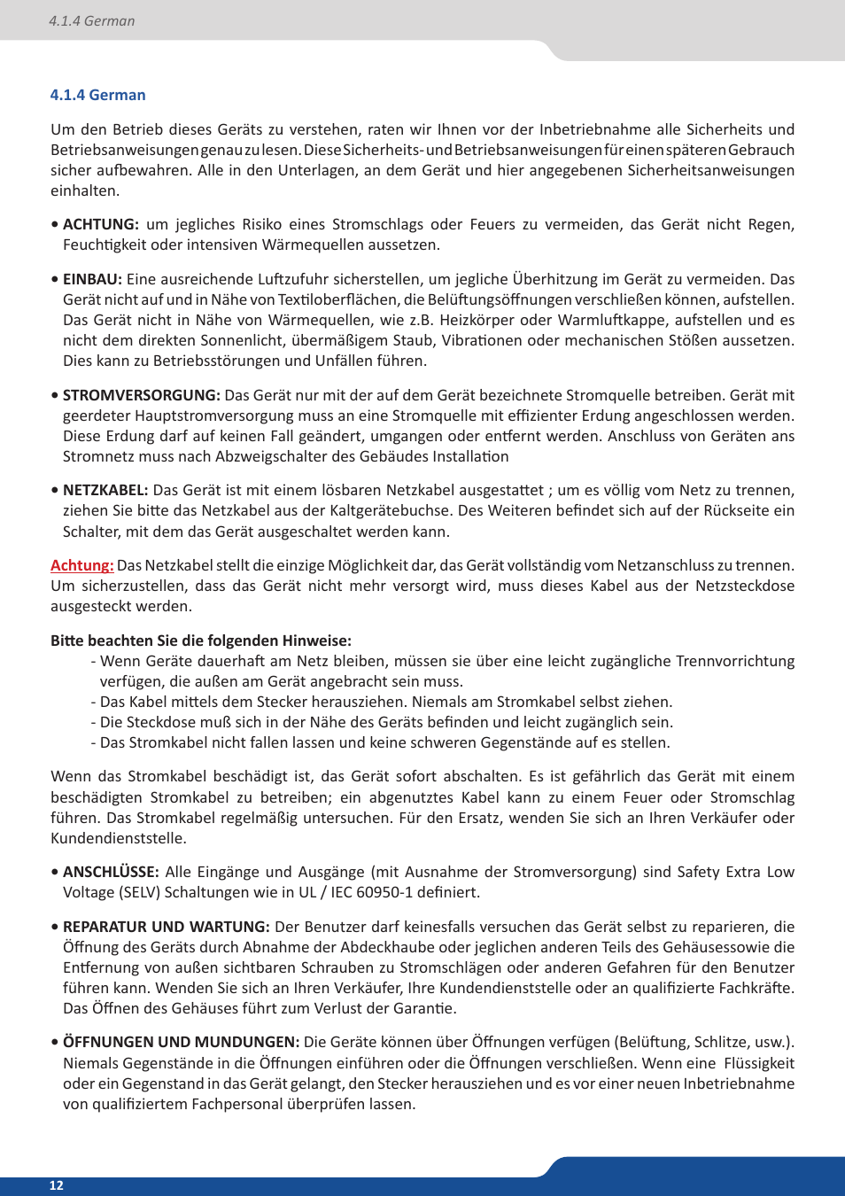4 german | Analog Way Eikos2 User Manual | Page 12 / 106