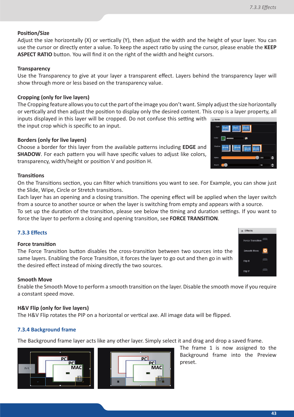 3 effects, 4 background frame | Analog Way Eikos2 User Manual | Page 43 / 106