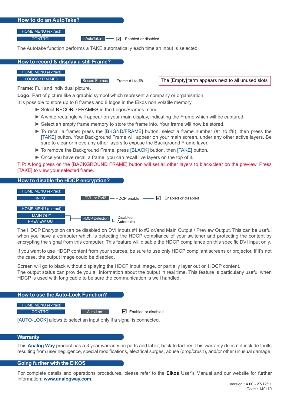 Analog Way Eikos User Manual | Page 4 / 4