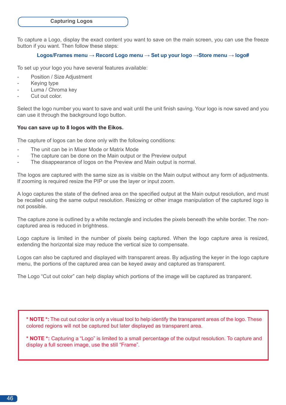 Analog Way Eikos User Manual | Page 48 / 92