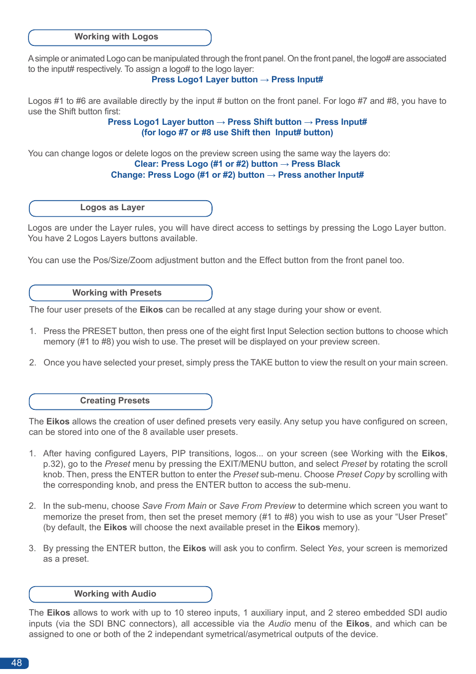 Analog Way Eikos User Manual | Page 50 / 92