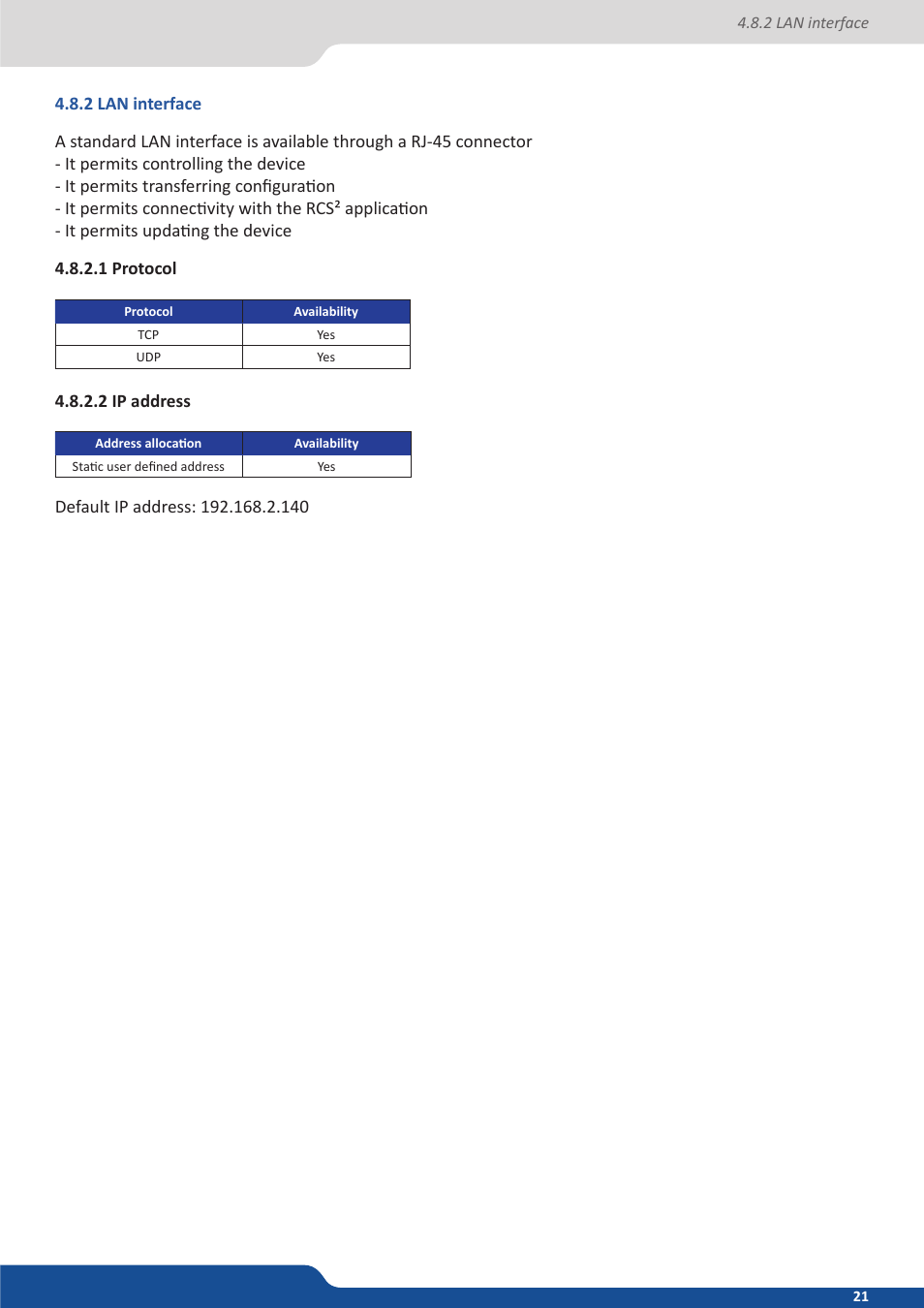 2 lan interface, 1 protocol, 2 ip address | Analog Way Saphyr User Manual | Page 21 / 103