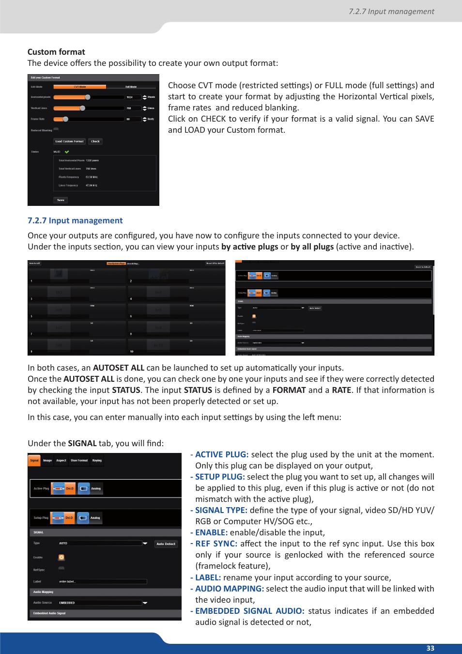 7 input management | Analog Way Saphyr User Manual | Page 33 / 103