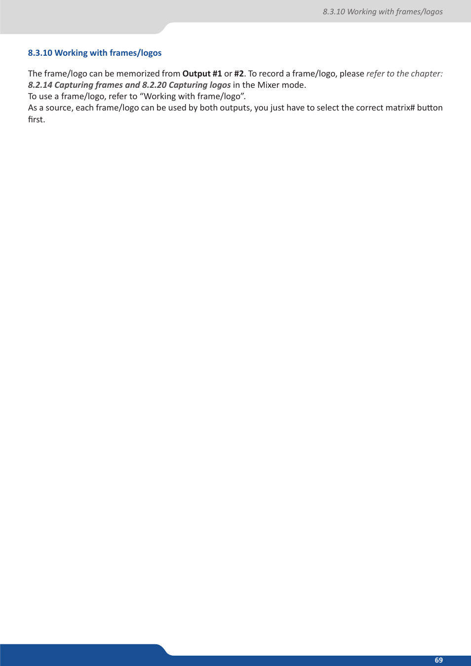 10 working with frames/logos | Analog Way Saphyr User Manual | Page 69 / 103