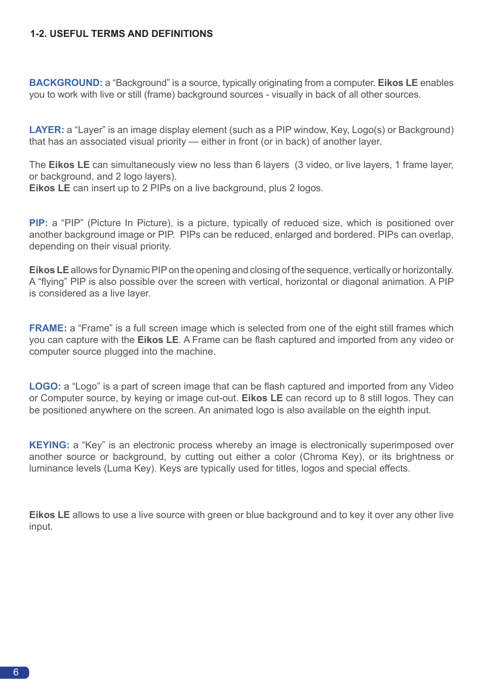 Analog Way Eikos LE User Manual | Page 8 / 88