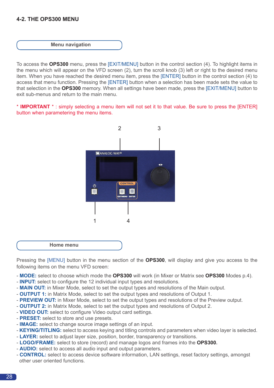 Analog Way OPS300 User Manual | Page 30 / 80