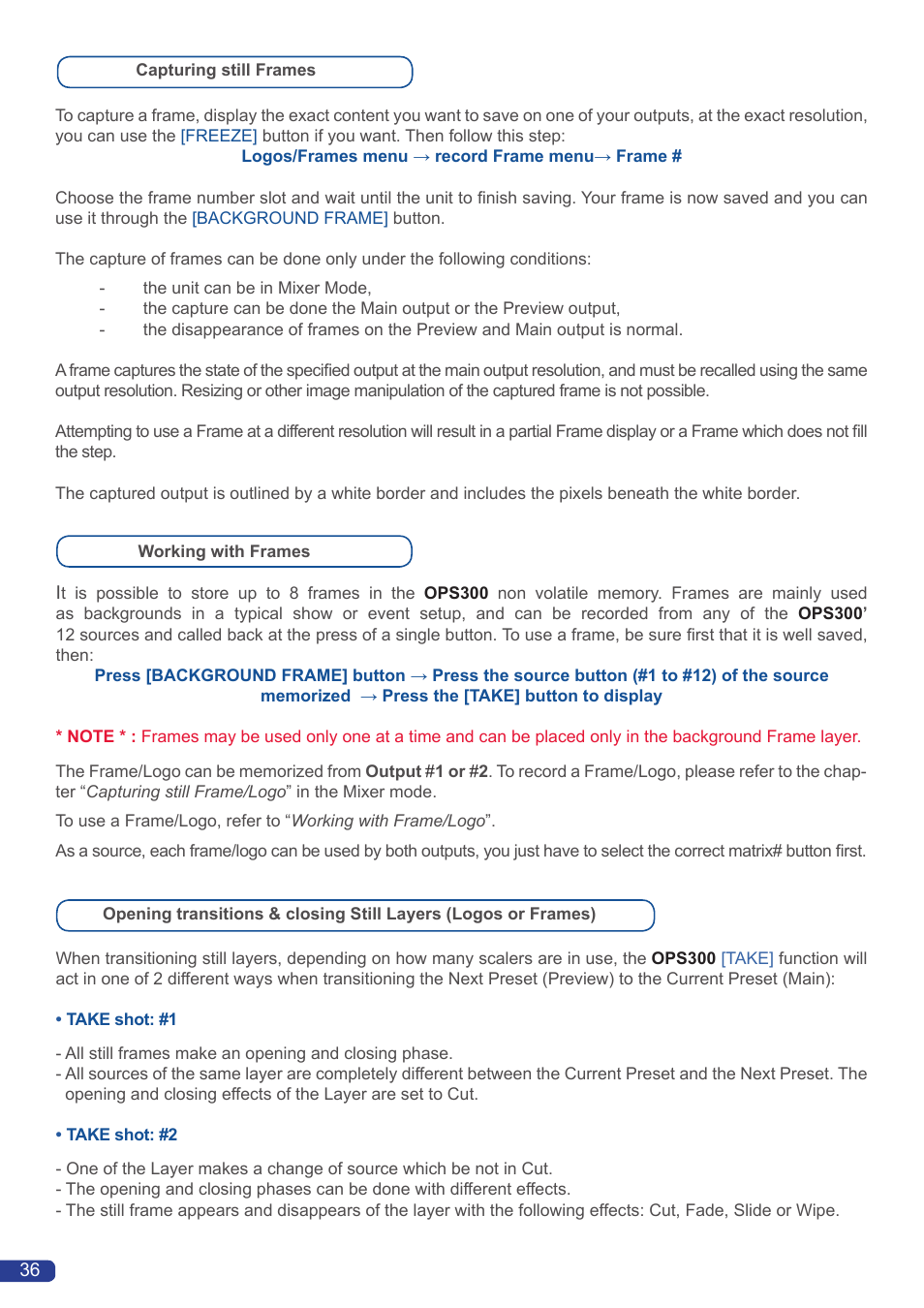 Analog Way OPS300 User Manual | Page 38 / 80