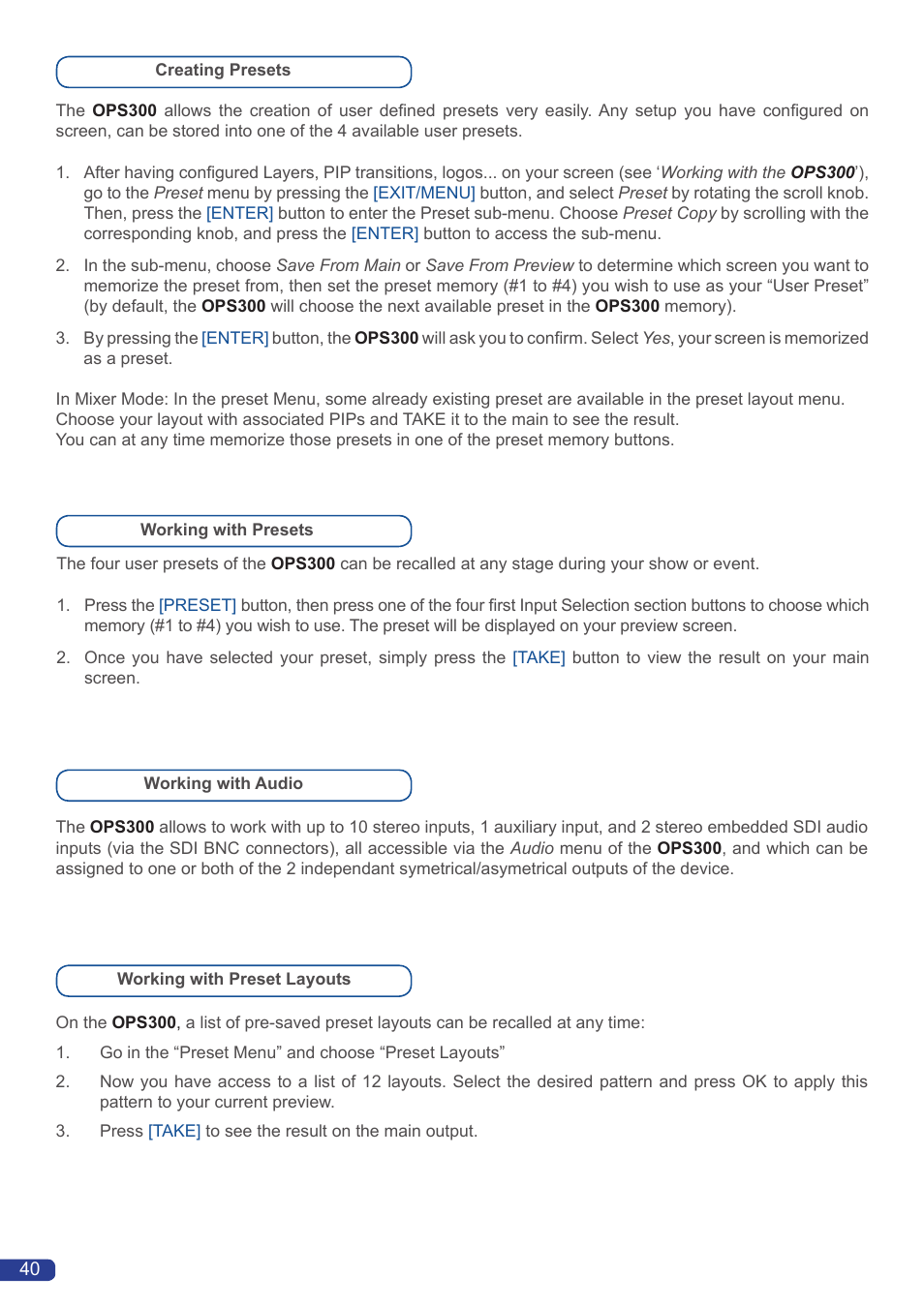 Analog Way OPS300 User Manual | Page 42 / 80