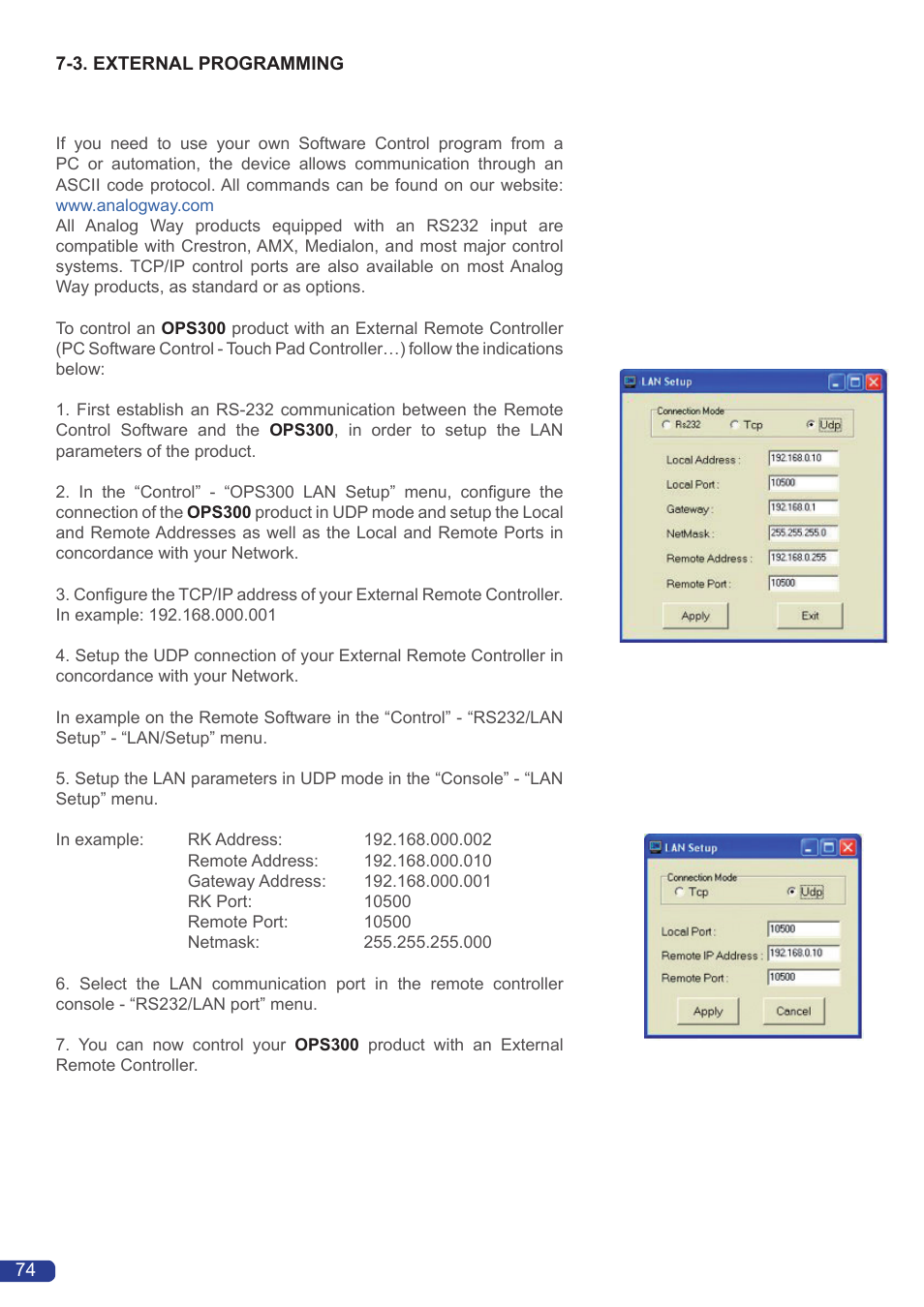 Analog Way OPS300 User Manual | Page 76 / 80