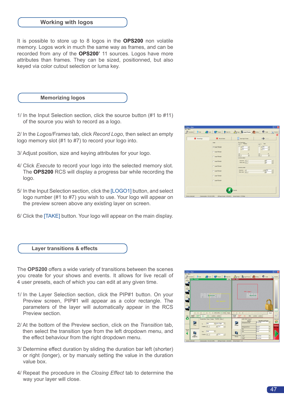 Analog Way OPS200 User Manual | Page 49 / 57