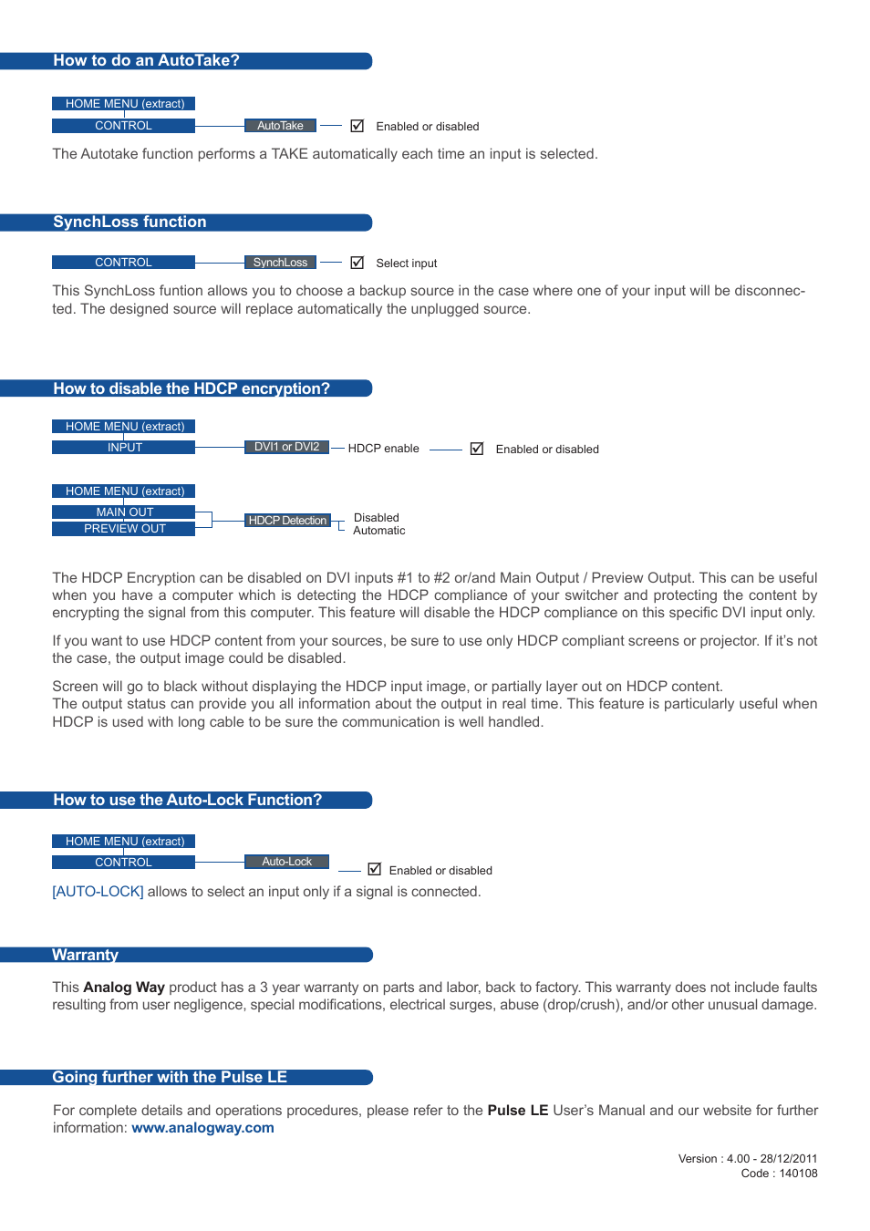 Analog Way Pulse LE User Manual | Page 4 / 4