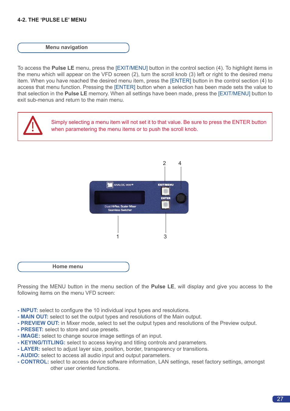 Analog Way Pulse LE User Manual | Page 28 / 53