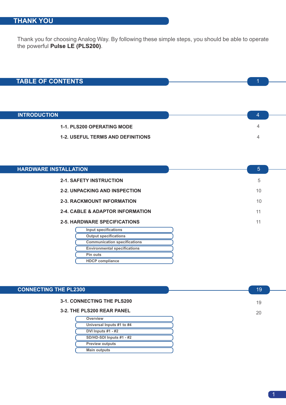 Analog Way Pulse LE User Manual | Page 3 / 53